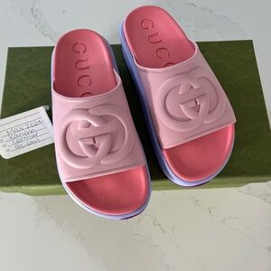 SOLD.  Brand new Gucci slides - platform sandals